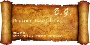 Breiner Gusztáv névjegykártya